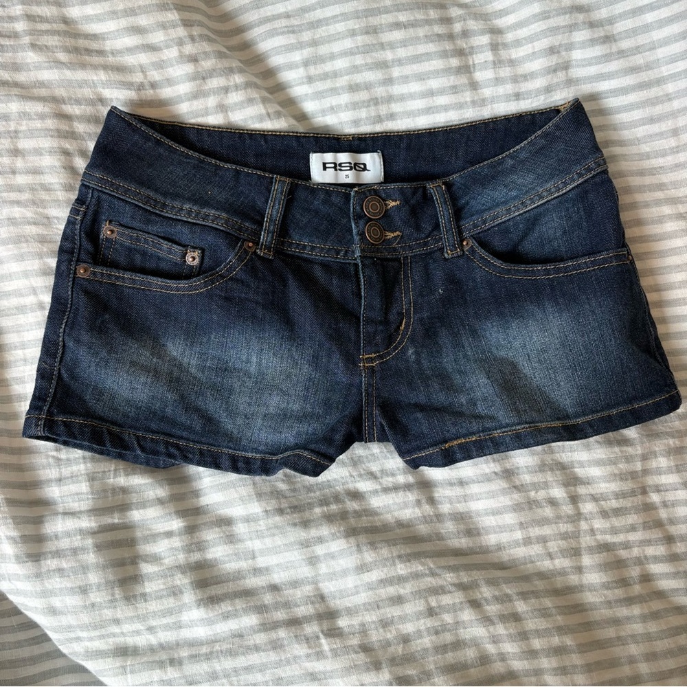 RSQ Women's Micro Jean Shorts - Deep Blue